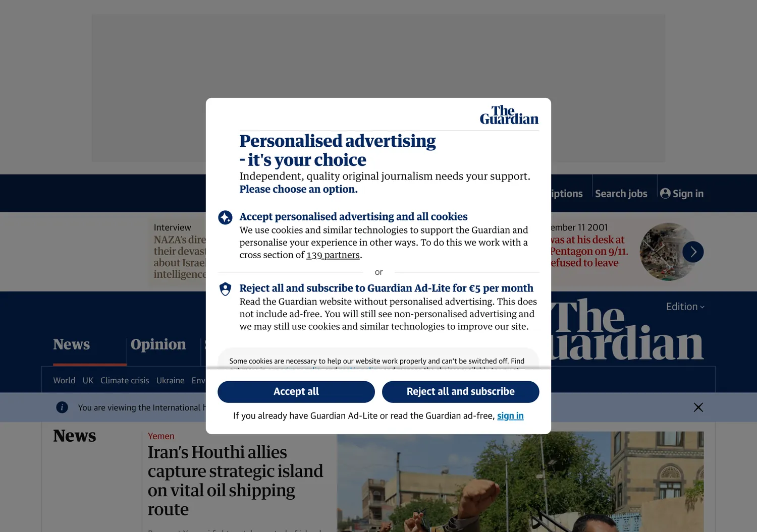 Screen capture of theguardian.com